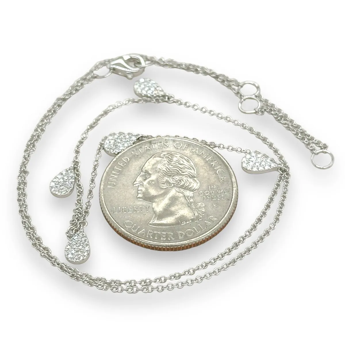 14K W Gold 0.27ctw H/SI1 Diamond Drop Necklace