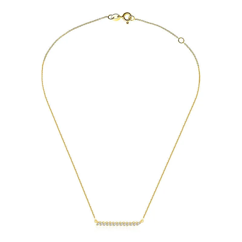 18k Gold Line Diamond Necklace