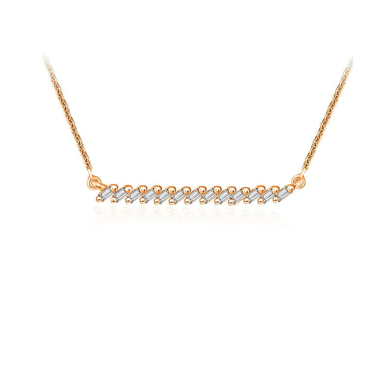 18k Gold Line Diamond Necklace