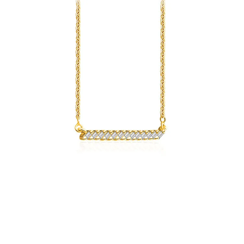 18k Gold Line Diamond Necklace