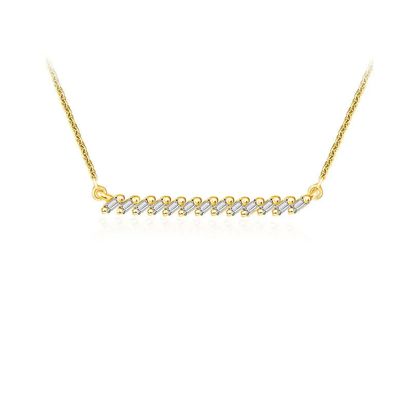 18k Gold Line Diamond Necklace