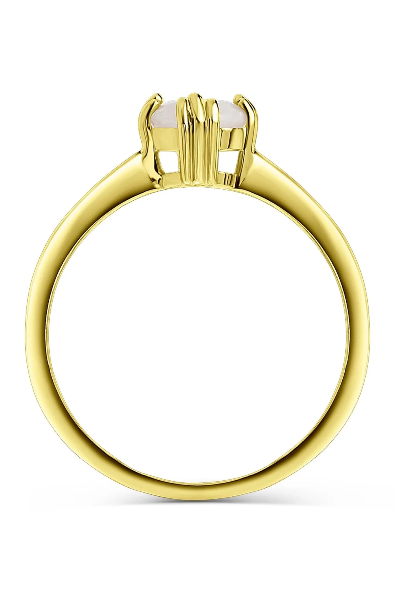 18K Gold Plated Sterling Silver Rainbow Moonstone Ring