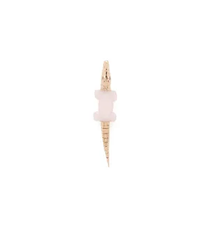 18K Yellow Gold Opal Alligator Bite Single Earring