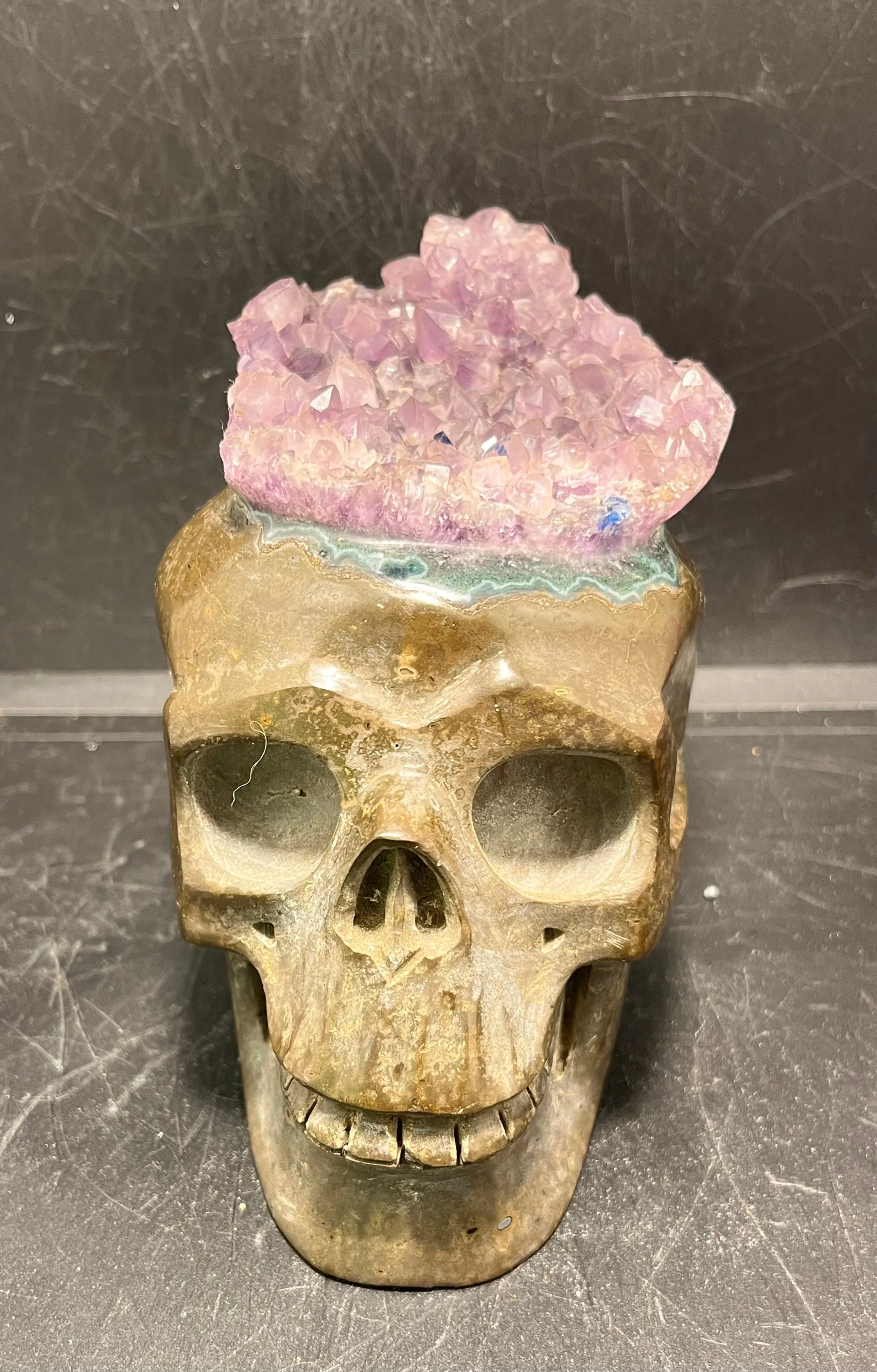 Amethyst Skull Druzy Geode 3.5 LB UNIQUE!