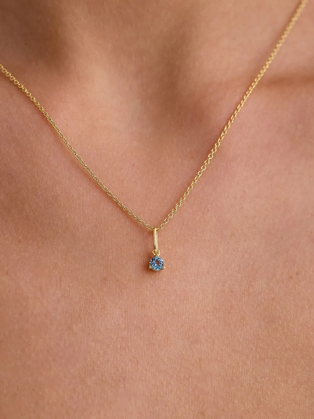 Blue Topaz Necklace Charm