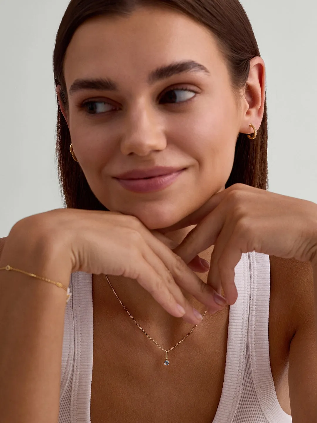 Blue Topaz Necklace Charm