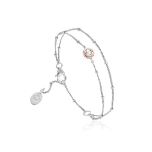 Celebration Double Chain Bracelet - Silver/Rose - 3SCLC0061