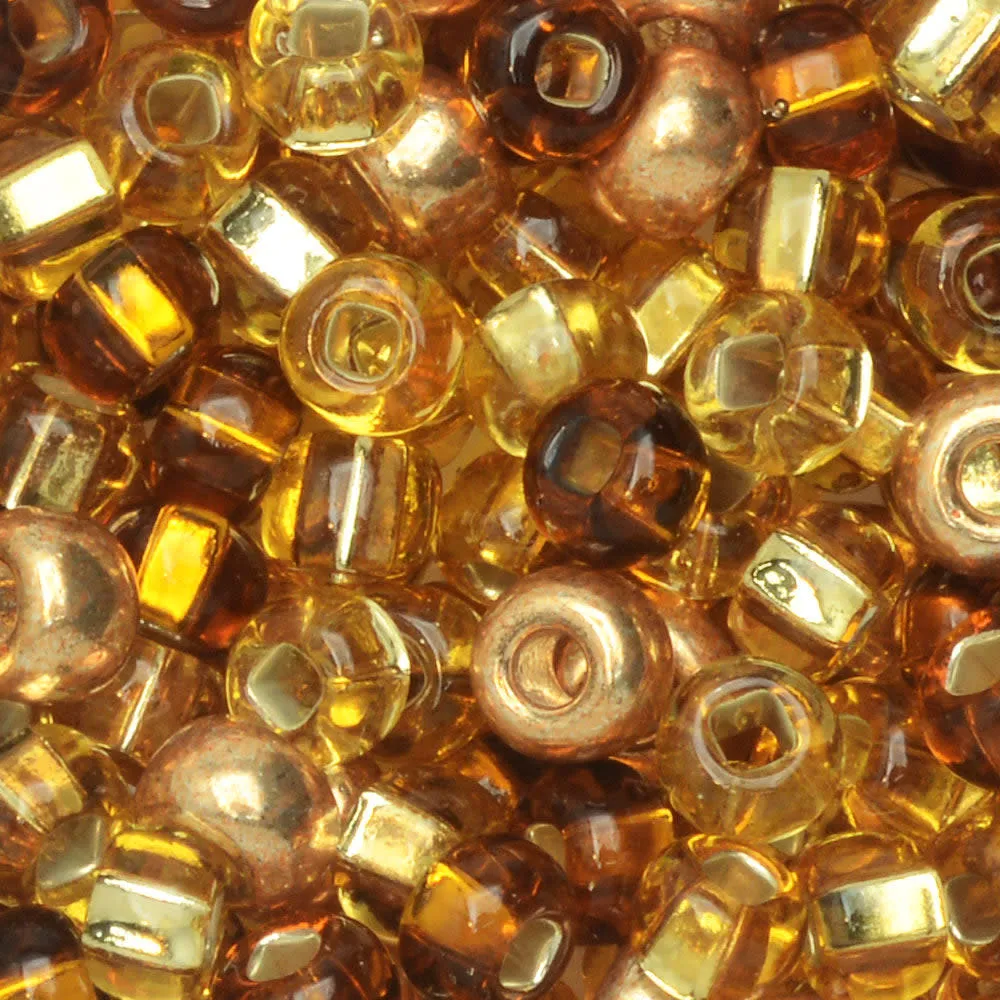 Czech Glass Seed Beads, 6/0 Round, Royal Topaz Mix (24 Gram Tube)
