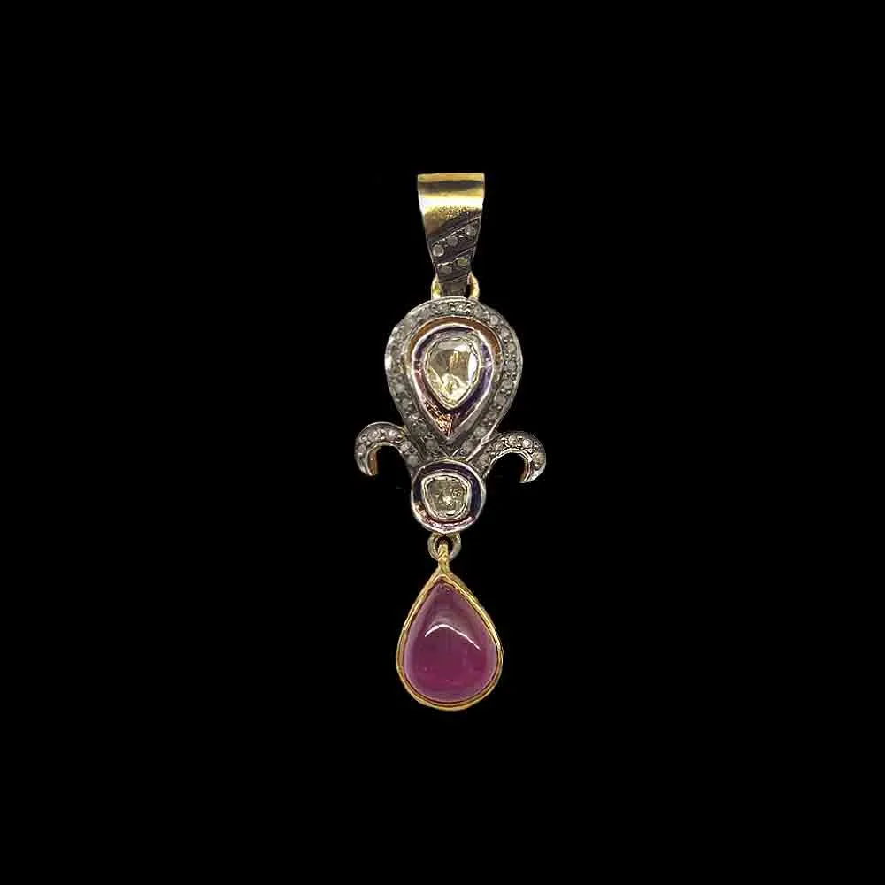 Drop Shaped Ruby Pendant