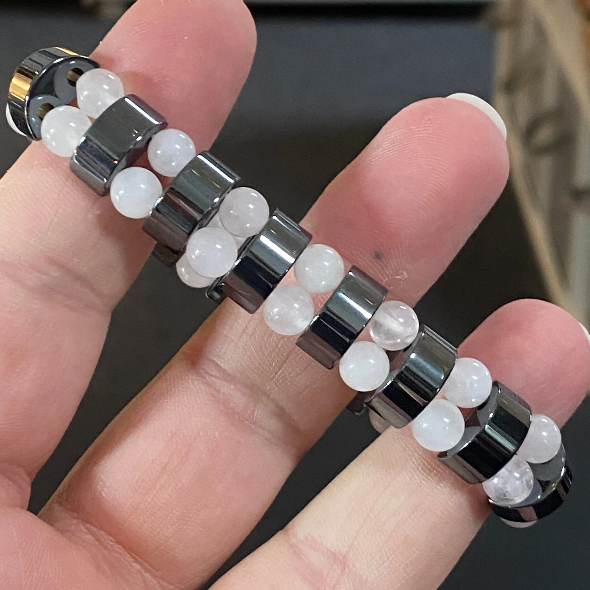 Gemstone and Hematite Bracelets