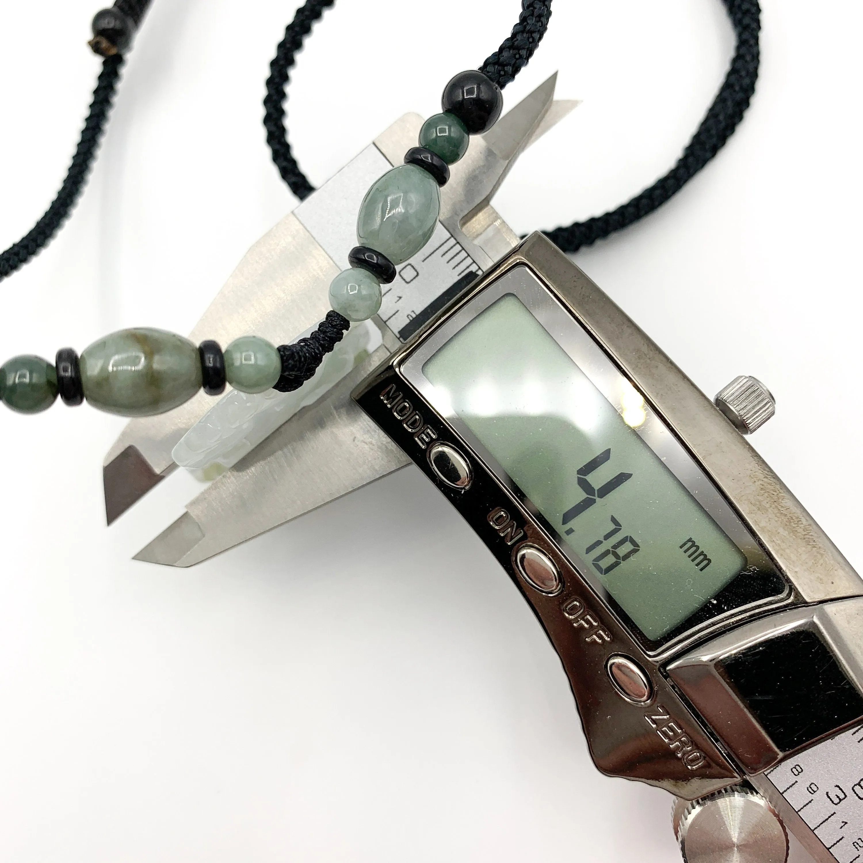 Jadeite Jade Sheep Goat Ram Chinese Zodiac Carved Pendant Necklace, YW-0321-1646061640