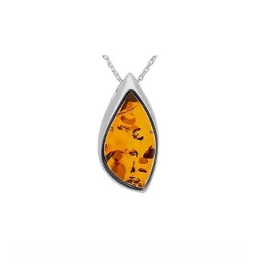 MILENA Necklace Elegant Amber and Silver