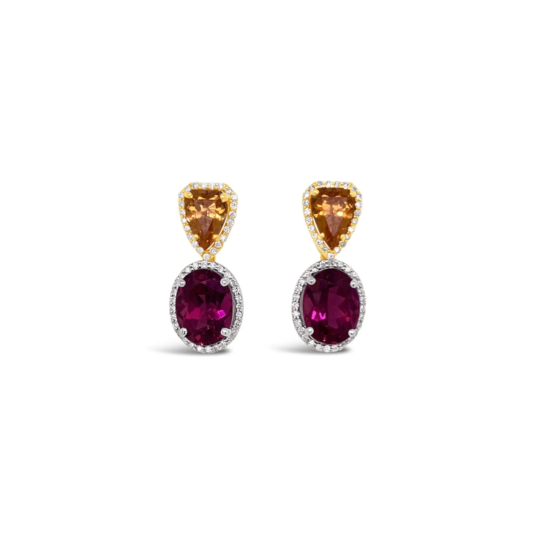 Rubellite & Spessartite Garnet Earrings