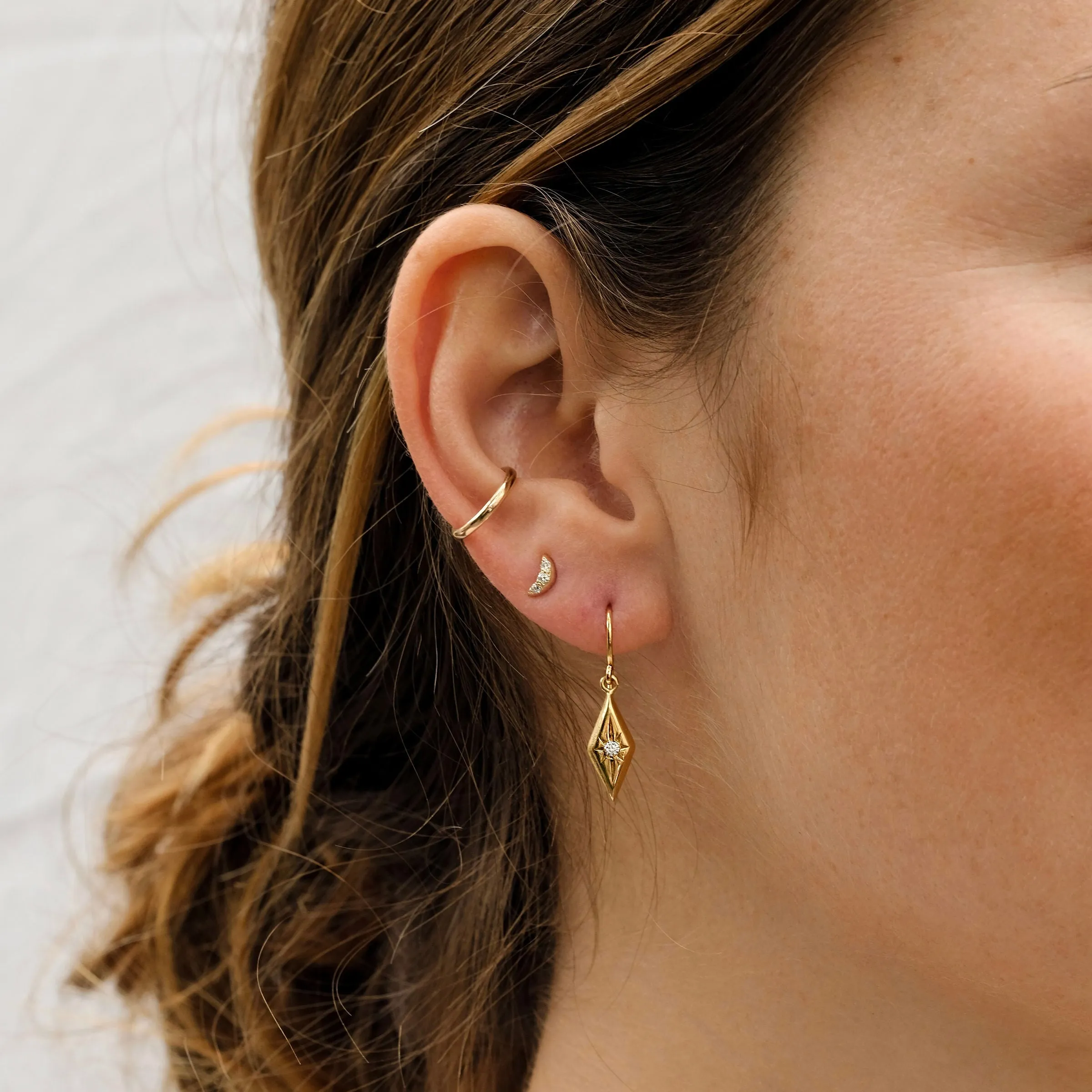 Starlet Earring, White Topaz, Silver