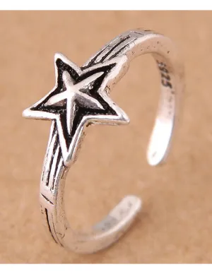 TR08 Silver Star Toe Ring