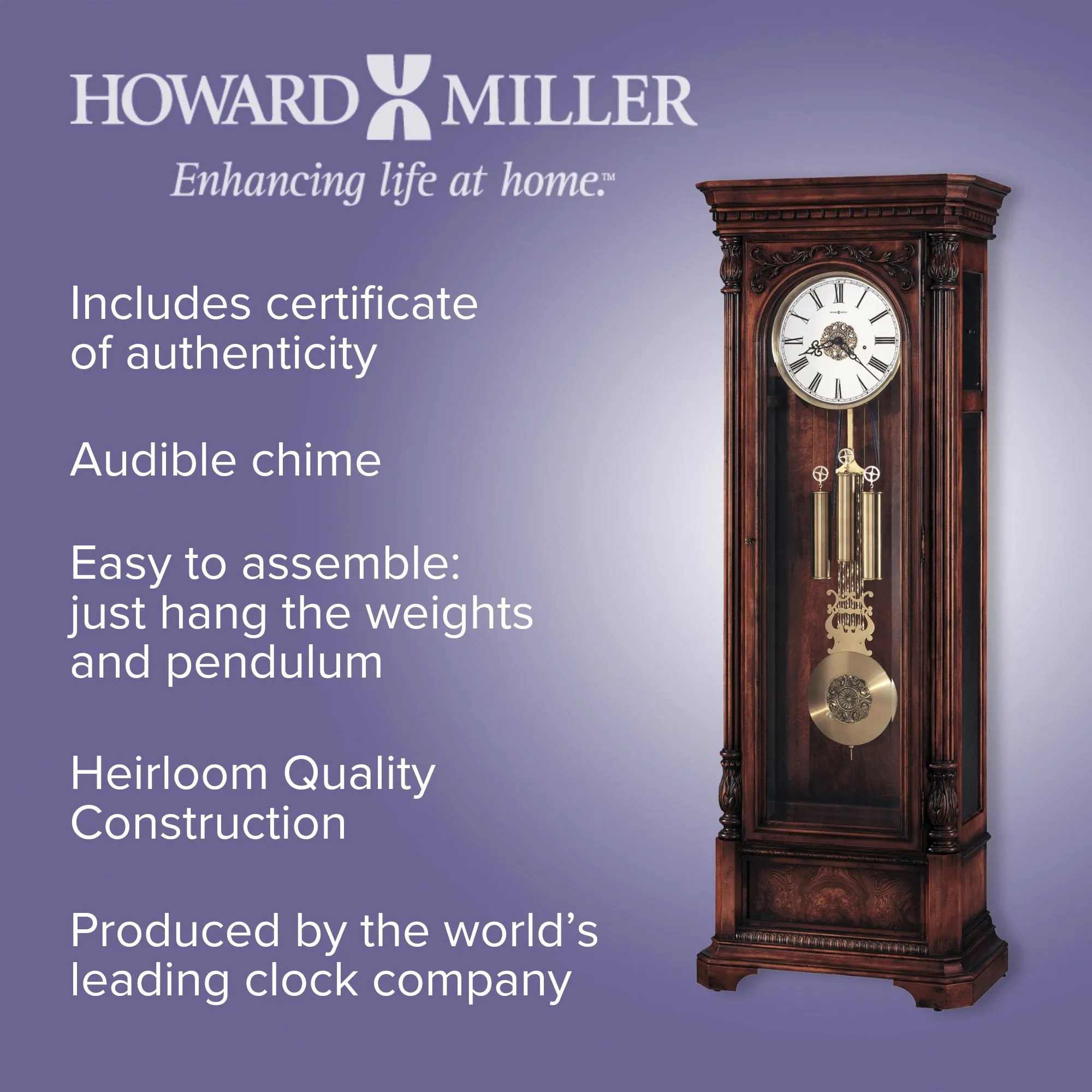 Trieste Triple Chime Grandfather Clock
