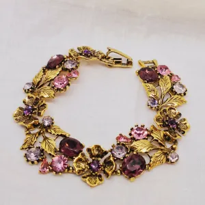 Vintage Costume Faux Pink Topaz Bracelet