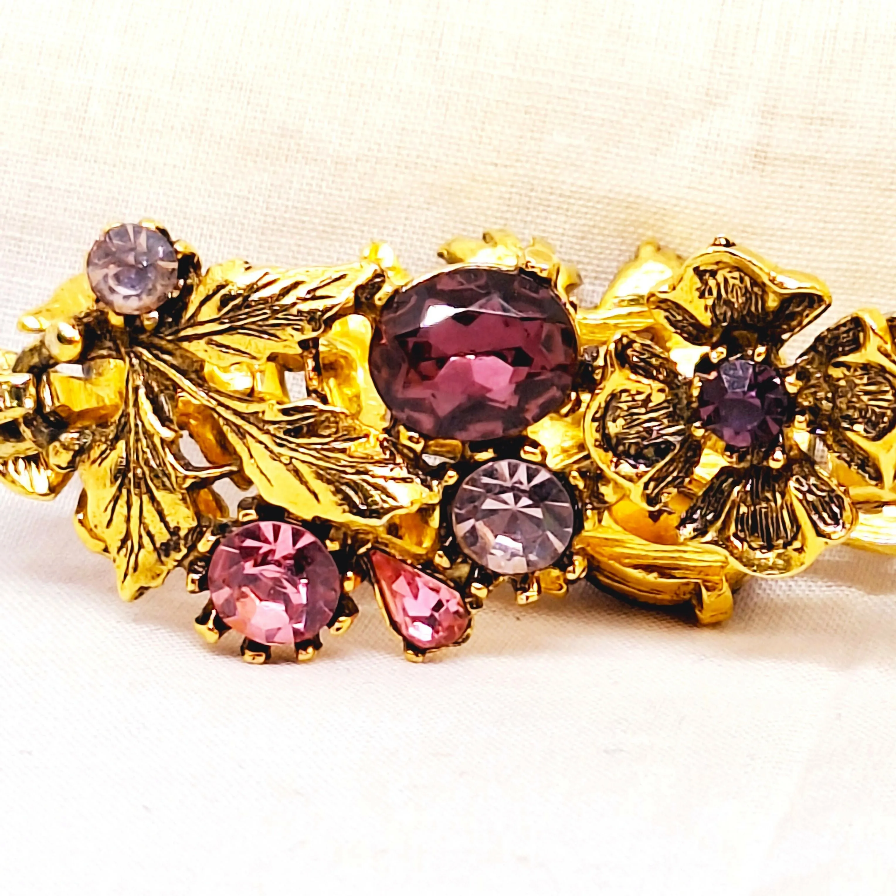Vintage Costume Faux Pink Topaz Bracelet