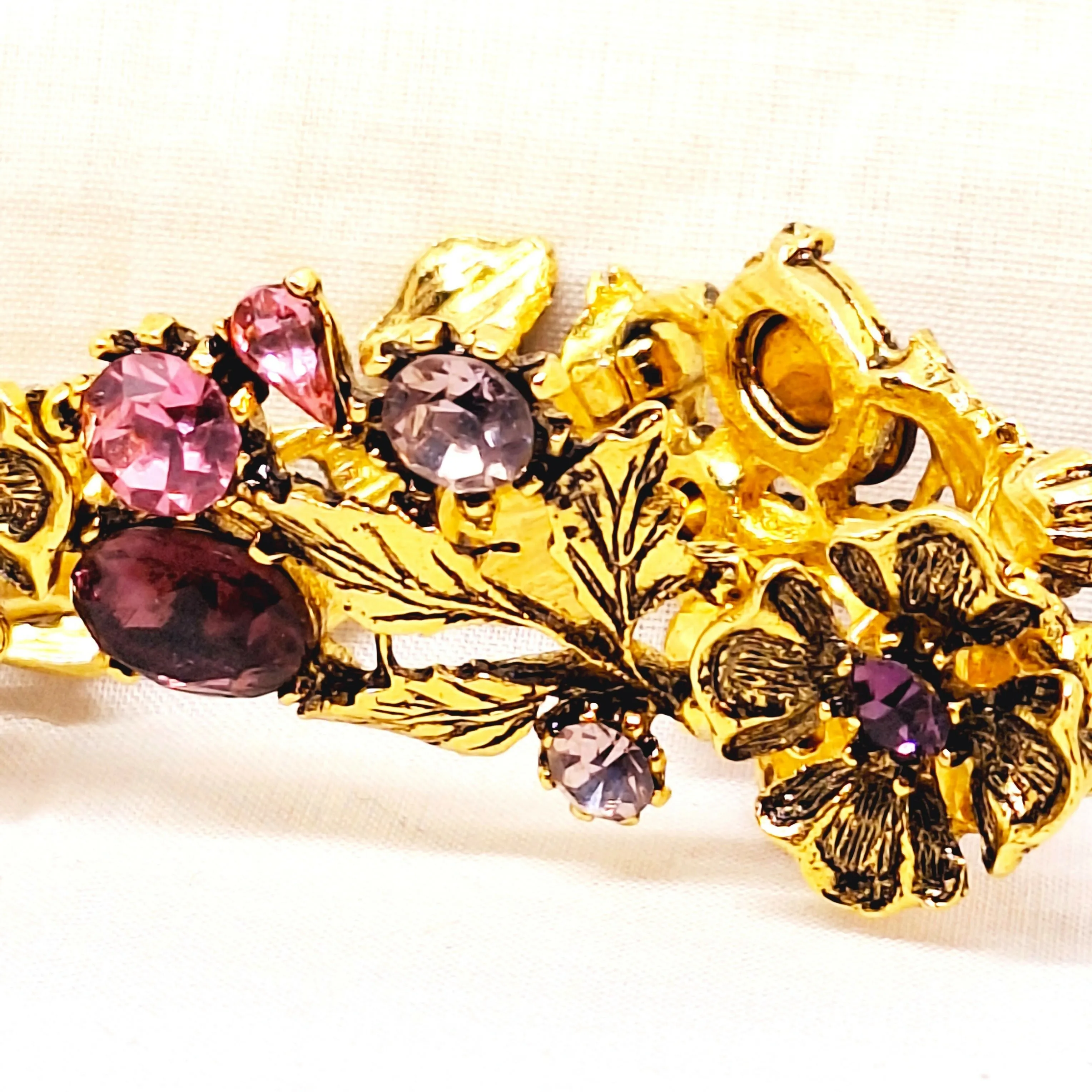 Vintage Costume Faux Pink Topaz Bracelet